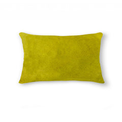 12" X 20" X 5" Yellow Cowhide Pillow