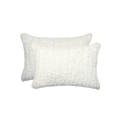 12" X 20" X 5" Ivory Mink Faux Pillow 2 Pack
