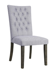 21" X 25" X 45" 2Pc Gray Fabric And Gray Oak Side Chair