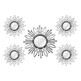 15.5 Round Silver Burst Metal Framed Wall Mirror