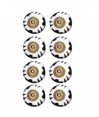 1.5" X 1.5" X 1.5" Black White And Gold Knobs 8 Pack