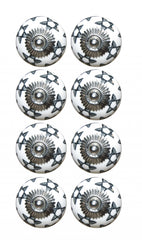 1.5" X 1.5" X 1.5" White Silver And Gray Knobs 8 Pack