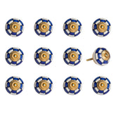 1.5" X 1.5" X 1.5" White Blue And Gold Knobs 12 Pack