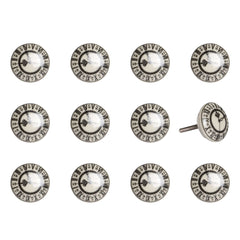 1.5" X 1.5" X 1.5" Cream Black And Gray Knobs 12 Pack
