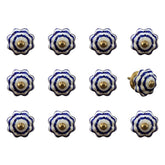 1.5" X 1.5" X 1.5" White Blue And Copper Knobs 12 Pack