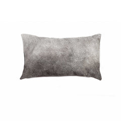 12" X 20" X 5" Grey Torino Kobe Cowhide Pillow