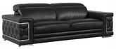89" Sturdy Black Leather Sofa