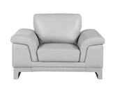 96" Lovely Light Gray Leather Sofa Set