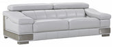 92" Lovely Light Grey Leather Sofa