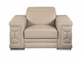 29" To 38" Modern Beige Leather Sofa