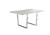 35.5" X 59" X 30.25" Grey Particle Board Metal Dining Table