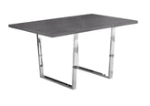 35.5" X 59" X 30.25" Grey Particle Board Metal Dining Table