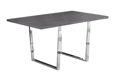 35.5" X 59" X 30.25" Grey Particle Board Metal Dining Table