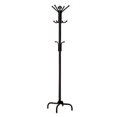 19" X 19" X 70" Black Metal Coat Rack