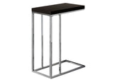 18.25" X 10.25" X 25.25" Cappuccino Particle Board Metal Accent Table