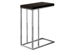 18.25" X 10.25" X 25.25" Cappuccino Particle Board Metal Accent Table