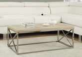 X Trestle Light Natural And Chrome Coffee Table