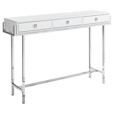 12" X 48" X 31.75" White Particle Board Metal Accent Table