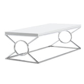 22" X 44" X 18.5" White Metal Coffee Table