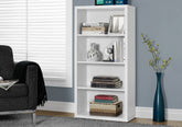 47.5" White Particle Board And Mdf Bookshelf With Adjustable Shelves