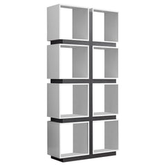 71" Dark Brown Eight Tier Cube Bookcase