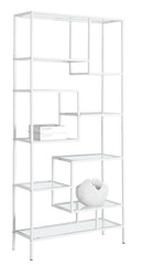 72" White Metal Nine Tier Etagere Bookcase