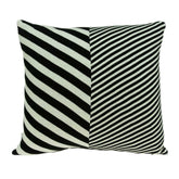 18" X 5" X 18" Transitional White & Black Pillow Cover With Poly Insert