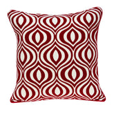 20" X 7" X 20" Transitional Red And White Pillow Cover With Poly Insert