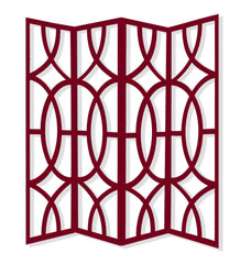 84 X 2 X 84 Red Wood 4 Panel Screen