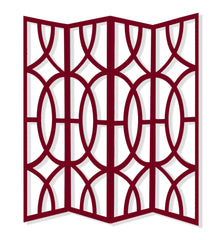 84 X 2 X 84 Red Wood 4 Panel Screen