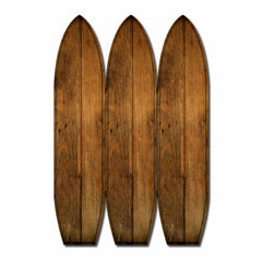 47 X 1 X 71 Brown Wood Coastal Surfboard Screen
