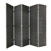 108 X 2.5 X 108 Gray Fabric And Wood Double Sided Screen