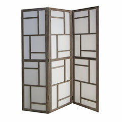 67 X 1.5 X 50 Gray Fabric And Wood 3 Panel Screen