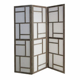 67 X 1.5 X 50 Gray Fabric And Wood 3 Panel Screen