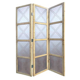 63 X 2 X 84 Silver Wood 3 Panel Screen