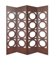 84" X 2" X 84" Brown 4 Panel Wood Screen