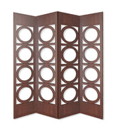 84" X 2" X 84" Brown 4 Panel Wood Screen
