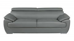 69 X 38 X 32To 39 Modern Gray Leather Sofa And Loveseat