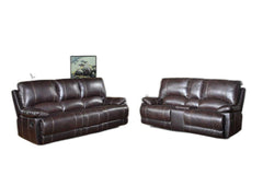 76'" X 40'" X 41'" Modern Brown Sofa With Console Loveseat