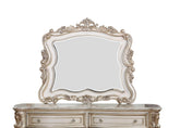 44" White Novelty Dresser Mirror Mounts To Dresser With Solid Wood Frame