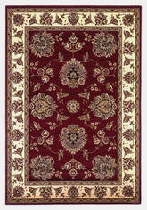 10'X13' Red Ivory Machine Woven Floral Traditional Indoor Area Rug