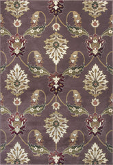 10'X13' Plum Machine Woven Floral Traditional Indoor Area Rug