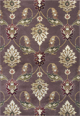 10'X13' Plum Machine Woven Floral Traditional Indoor Area Rug
