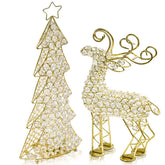19" Gold Faux Crystal Bling Reindeer