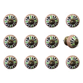 1.5" X 1.5" X 1.5" Ceramic Metal Multicolor 12 Pack Knob