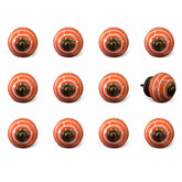 1.5" X 1.5" X 1.5" Ceramic Metal Multicolor 12 Pack Knob