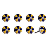 1.5" X 1.5" X 1.5" Ceramic Metal Multicolor 8 Pack Knob