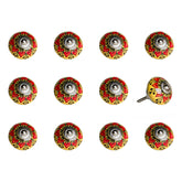 1.5" X 1.5" X 1.5" Ceramic Metal Multicolor 12 Pack Knob