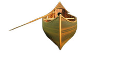 26.25" X 118.5" X 16" Matte Finish Wooden Canoe With Ribs Curved Bow