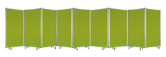 318" X 1" X 71" Green, Metal, 9 Panel, Screen